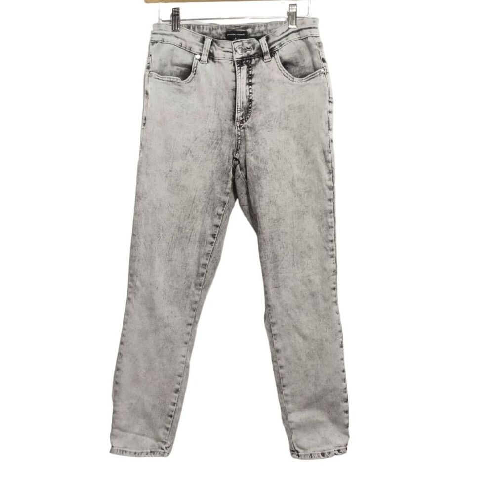 Universal Standard Seine Gray Acid Wash Stretch Skinny Ankle Crop Jeans Sz 4